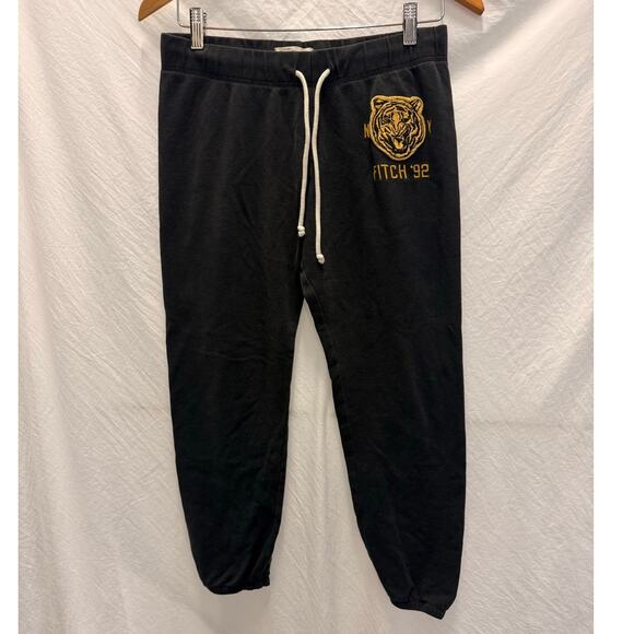 Vintage Abercrombie & Fitch Tiger Sweatpant Small Jogger Gray Embroidery 90s Y2k - Picture 1 of 3